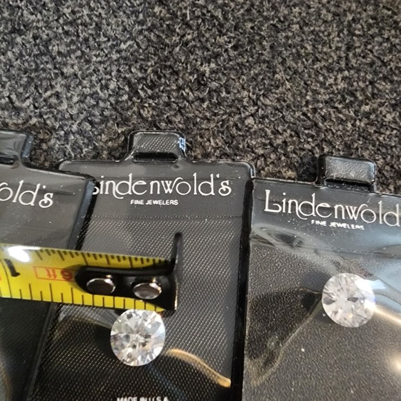 Set Of 3 Vintage Lindenwold's Fine Jewelers Simulated Loose‎ Diamond in Pouch CZ - Picture 4 of 4